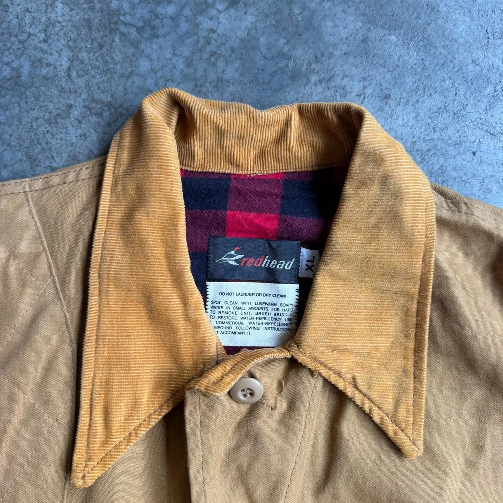Vintage RedHead Canvas Barn Chore Coat Mens XL Field Jacket Flannel Lined USA